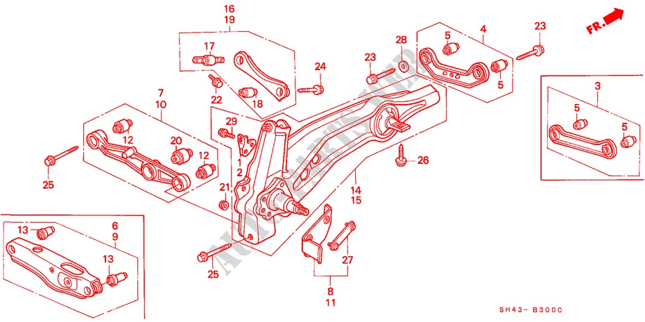 REAR LOWER ARM for Honda CIVIC LX 4 Doors 5 speed manual 1988