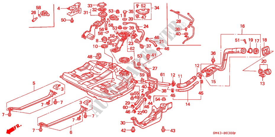 FUEL TANK for Honda ACCORD LX 4 Doors 5 speed manual 1990