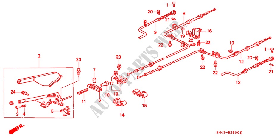 PARKING BRAKE for Honda ACCORD EX 4 Doors 5 speed manual 1993