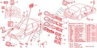 EMBLEMS for Honda CIVIC EX 4 Doors 5 speed manual 1994