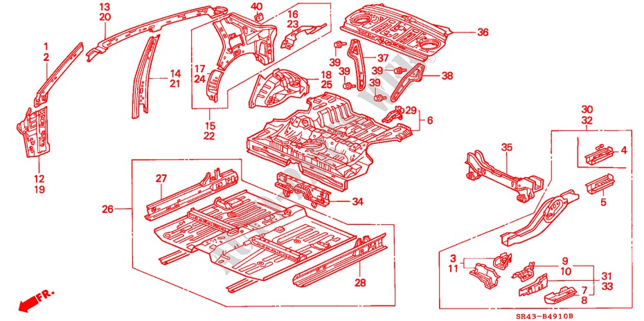 INNER PANELS for Honda CIVIC EX 4 Doors 5 speed manual 1993