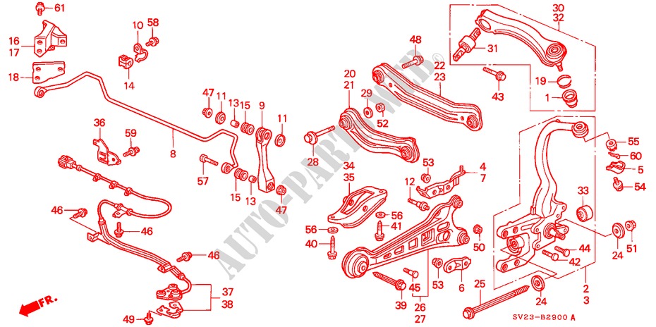 REAR LOWER ARM for Honda ACCORD COUPE DX 2 Doors 4 speed automatic 1995