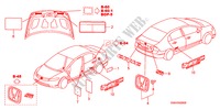 EMBLEMS/CAUTION LABELS for Honda CIVIC EX 4 Doors 5 speed automatic 2007