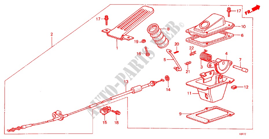 ACCELERATOR PEDAL (D,F,P,W) for Honda ACTY VAN DX PANEL VAN 5 Doors 4 speed manual 1983