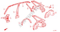 BODY STRUCTURE COMPONENTS (4) for Honda QUINTET EX 5 Doors 3 speed automatic 1983