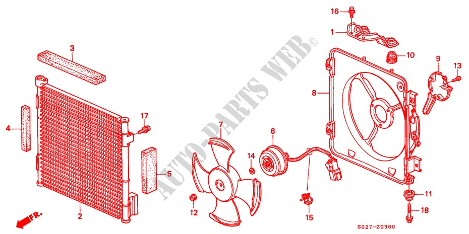 AIR CONDITIONER (CONDENSER) for Honda CIVIC COUPE 1.6VTI VTEC 2 Doors 5 speed manual 1999