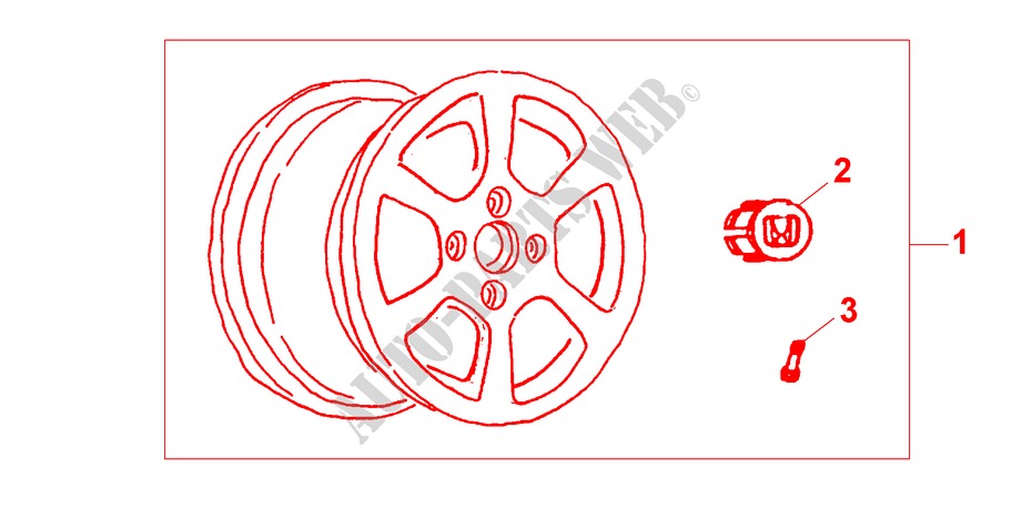 ALLOY 15X7J 6 SPOKE POLISHED for Honda CIVIC COUPE 1.6ISR 2 Doors 4 speed automatic 2000