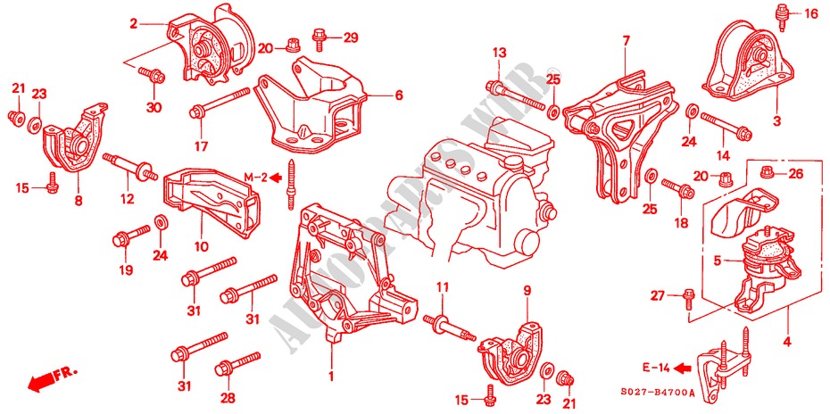 ENGINE MOUNTS (MT) (1) for Honda CIVIC COUPE VTI 2 Doors 5 speed manual 1996