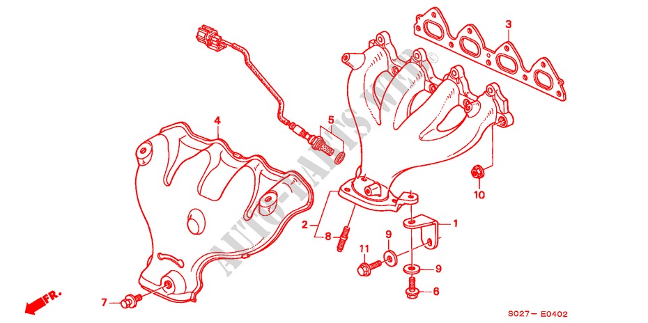 EXHAUST MANIFOLD (SOHC) (2) for Honda CIVIC COUPE 1.6ILS 2 Doors 4 speed automatic 2000
