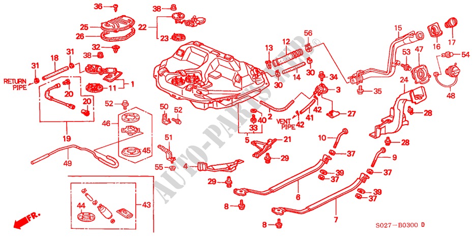 FUEL TANK for Honda CIVIC COUPE 1.6VTI VTEC 2 Doors 5 speed manual 1999