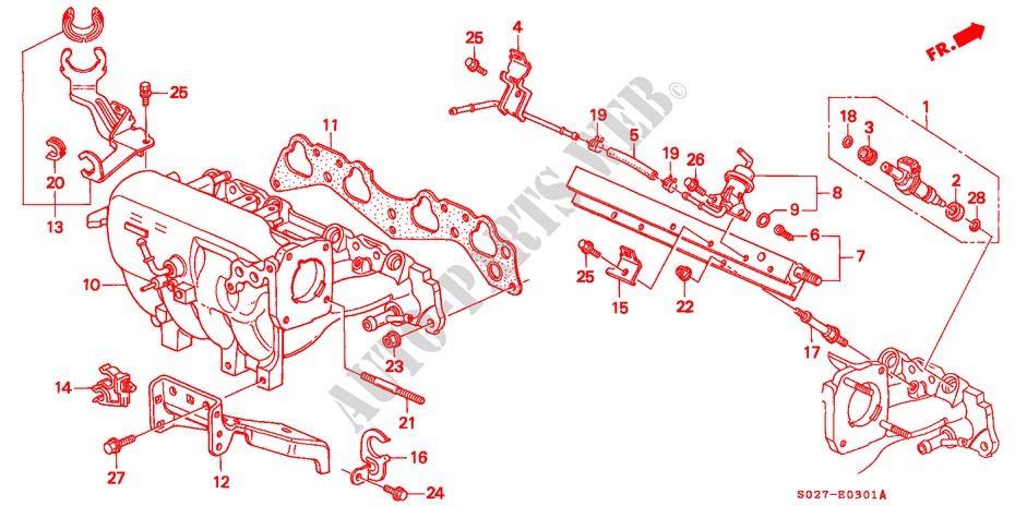 INTAKE MANIFOLD (SOHC VTEC) for Honda CIVIC COUPE 1.6ISR 2 Doors 5 speed manual 2000