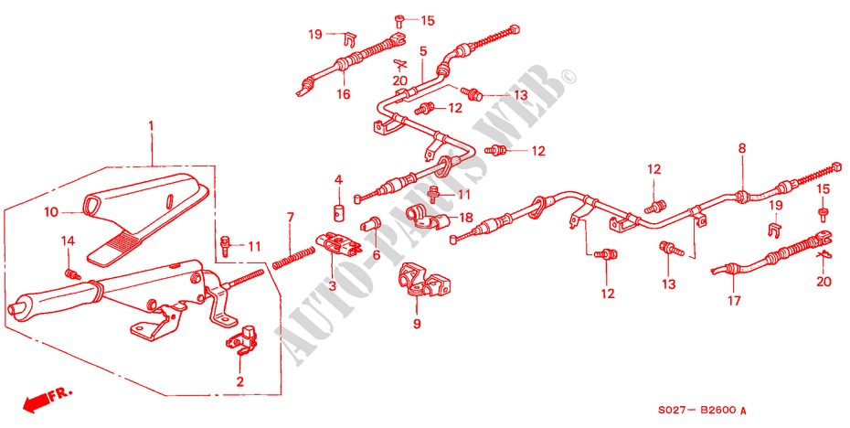 PARKING BRAKE for Honda CIVIC COUPE EX 2 Doors 5 speed manual 2000