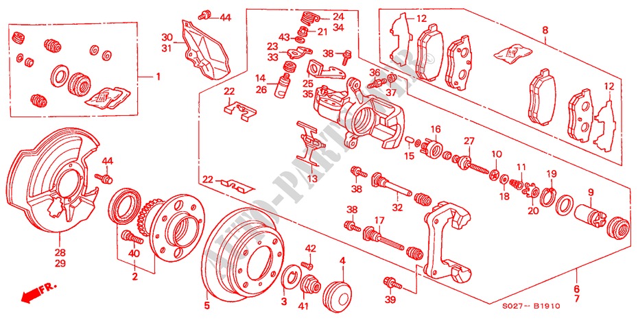 REAR BRAKE (DISK) for Honda CIVIC COUPE 1.6VTI 2 Doors 5 speed manual 2000