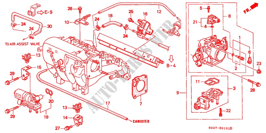 THROTTLE BODY (SOHC VTEC) for Honda CIVIC COUPE EX 2 Doors 5 speed manual 1996
