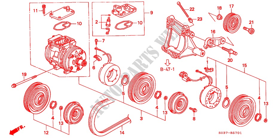 AIR CONDITIONER (COMPRESSOR)(DENSO) for Honda CIVIC 1.6VTI 3 Doors 5 speed manual 1999