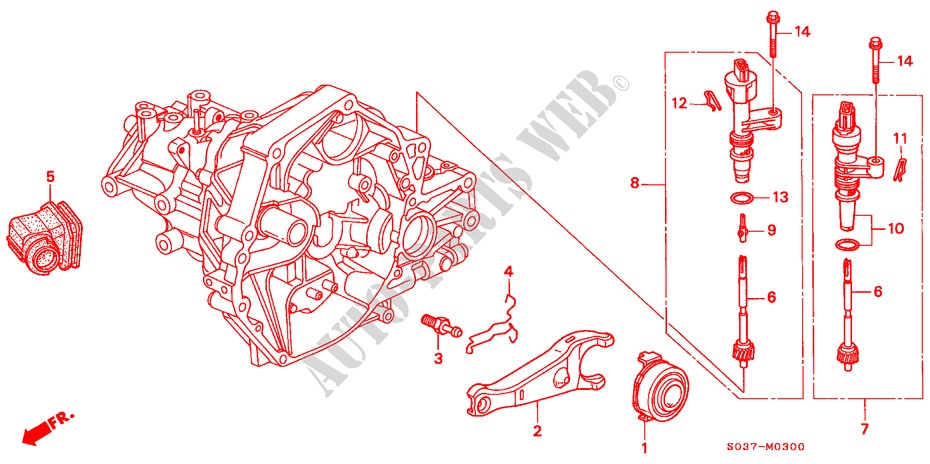 CLUTCH RELEASE (SOHC) for Honda CIVIC 1.4I 3 Doors 5 speed manual 1996