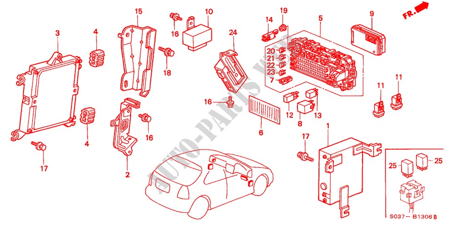 CONTROL UNIT (CABIN)(RH) for Honda CIVIC 1.4I 3 Doors 5 speed manual 1996