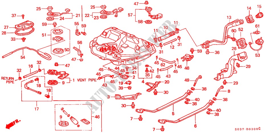 FUEL TANK for Honda CIVIC 1.5ILS 3 Doors 5 speed manual 1996