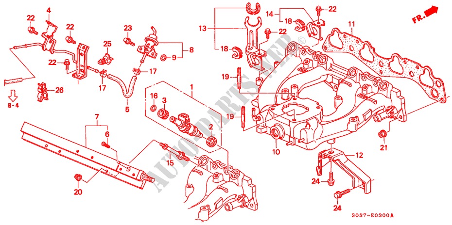 INTAKE MANIFOLD (SOHC) for Honda CIVIC 1.4I 3 Doors 5 speed manual 1997