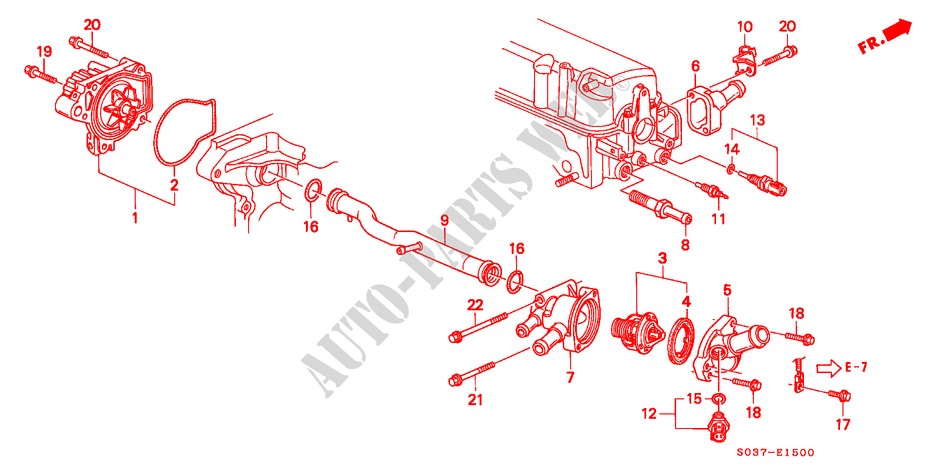 WATER PUMP/SENSOR (SOHC/SOHC VTEC) for Honda CIVIC 1.4I 3 Doors 5 speed manual 1997
