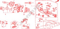 COMBINATION SWITCH (RH) for Honda CIVIC 1.4I 3 Doors 5 speed manual 2000