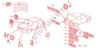 EMBLEMS for Honda CIVIC 1.6VTI 3 Doors 5 speed manual 2000