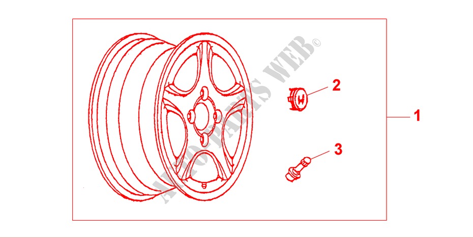 ALLOY 5SPOKE GRAINED   CIV3/2D 'SPORT' for Honda CIVIC 1.5ILS 3 Doors 5 speed manual 2000