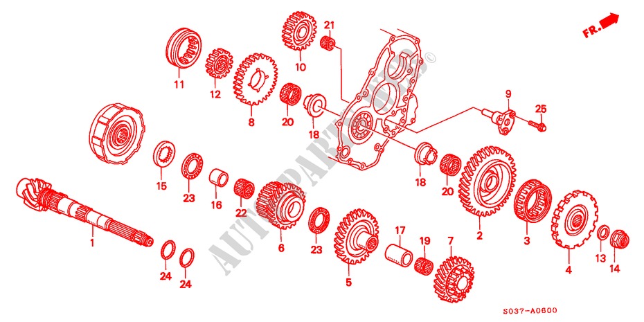 COUNTERSHAFT for Honda CIVIC 1.4IS 3 Doors 4 speed automatic 2000