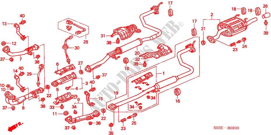 EXHAUST PIPE for Honda CIVIC 1.6VTI 3 Doors 5 speed manual 2000