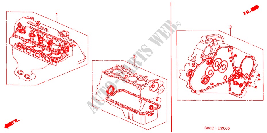 GASKET KIT for Honda CIVIC 1.4I 3 Doors 5 speed manual 2000
