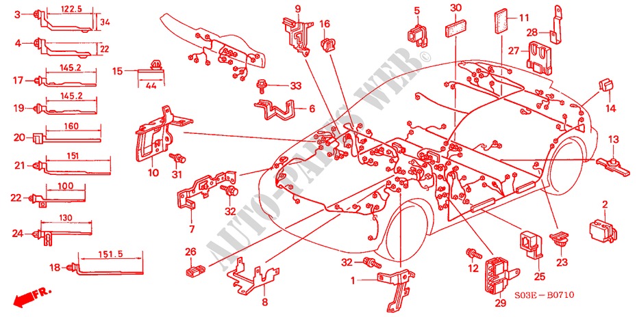 HARNESS BAND/BRACKET (LH) for Honda CIVIC 1.4I 3 Doors 5 speed manual 2000