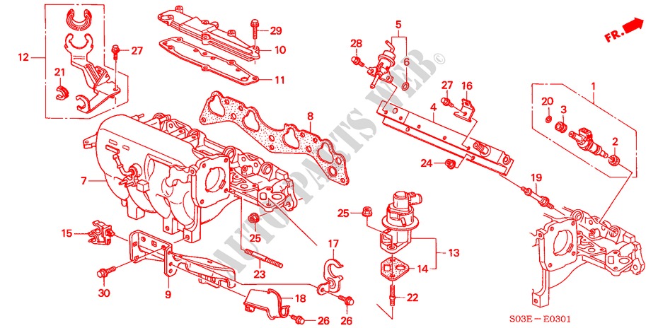 INTAKE MANIFOLD (SOHC VTEC) for Honda CIVIC 1.5ILS 3 Doors 5 speed manual 2000