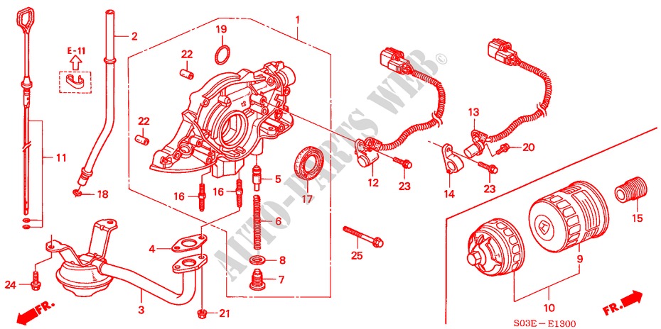 OIL PUMP/OIL STRAINER (SOHC/SOHC VTEC) for Honda CIVIC 1.4I 3 Doors 5 speed manual 2000