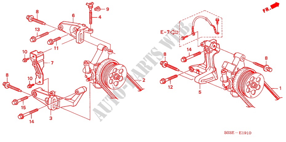 P.S. PUMP BRACKET for Honda CIVIC 1.5ILS 3 Doors 5 speed manual 2000