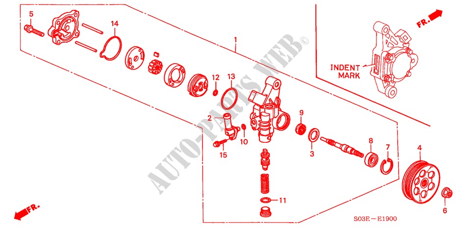 P.S. PUMP for Honda CIVIC 1.5ILS 3 Doors 5 speed manual 2000