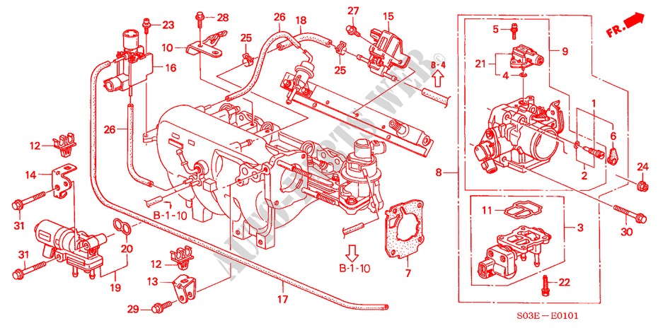 THROTTLE BODY (SOHC VTEC) for Honda CIVIC 1.5ILS 3 Doors 5 speed manual 2000
