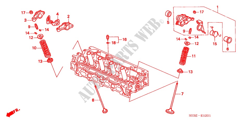 VALVE/ROCKER ARM (SOHC VTEC) for Honda CIVIC 1.5ILS 3 Doors 5 speed manual 2000