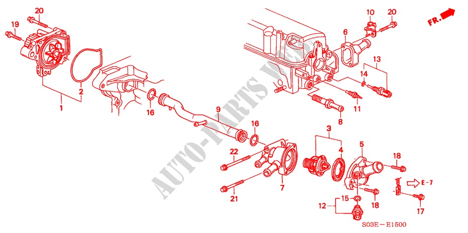 WATER PUMP/SENSOR (SOHC/SOHC VTEC) for Honda CIVIC 1.4I 3 Doors 5 speed manual 2000