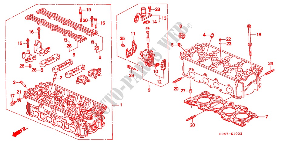 CYLINDER HEAD (DOHC VTEC) for Honda CIVIC 1.6VTI 4 Doors 5 speed manual 1998