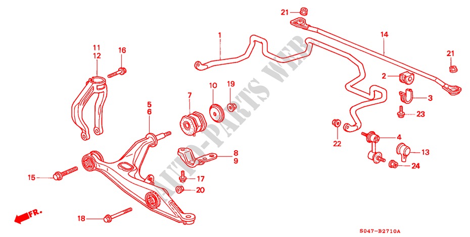 FRONT STABILIZER/ FRONT LOWER ARM for Honda CIVIC 1.6VTI 4 Doors 5 speed manual 1998
