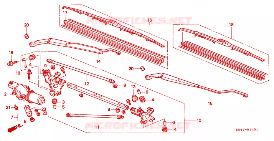 FRONT WINDSHIELD WIPER (RH) Honda  CIVIC 2000 1.6 VTI 5 speed manual 