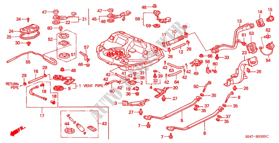 FUEL TANK for Honda CIVIC 1.6VTI 4 Doors 5 speed manual 1998