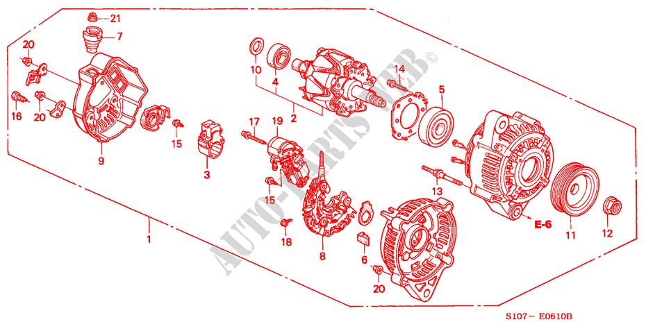 ALTERNATOR (DENSO) for Honda CR-V RVSI 5 Doors 5 speed manual 2000