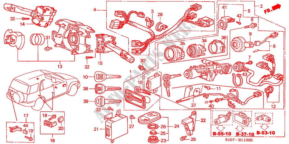 COMBINATION SWITCH (LH) for Honda CR-V RVI 5 Doors 5 speed manual 1998