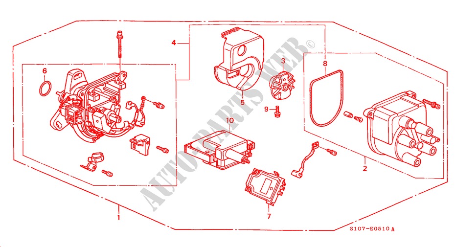 DISTRIBUTOR (TEC) for Honda CR-V RVSI 5 Doors 5 speed manual 2000
