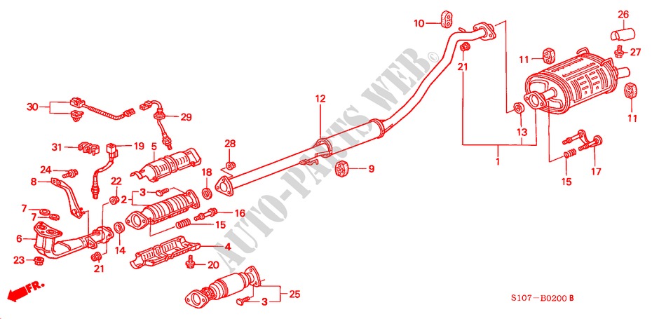 EXHAUST PIPE for Honda CR-V RVSI 5 Doors 5 speed manual 2000