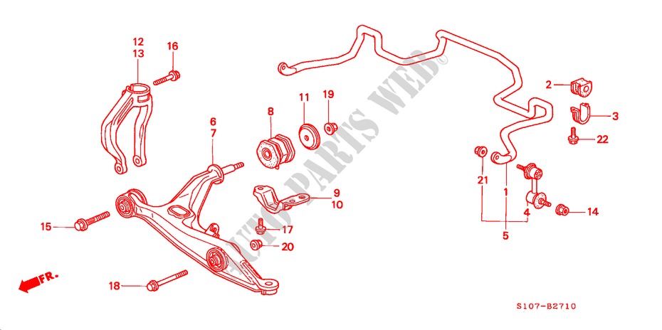 FRONT STABILIZER/ FRONT LOWER ARM for Honda CR-V RVI 5 Doors 5 speed manual 1998