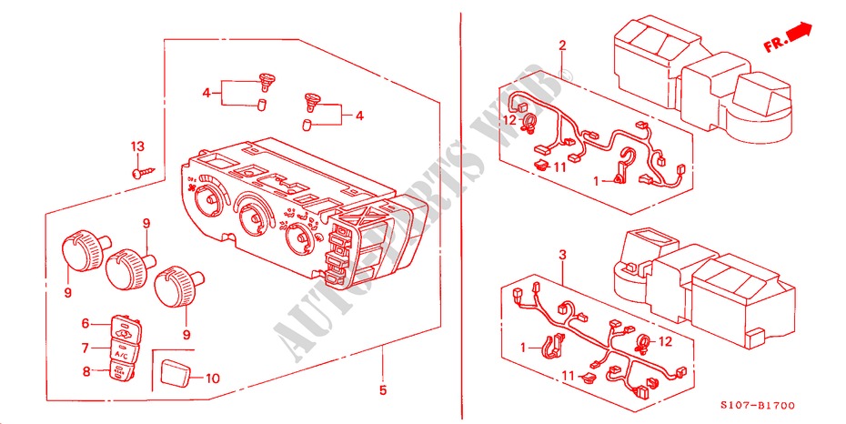 HEATER CONTROL for Honda CR-V RVSI 5 Doors 5 speed manual 2000