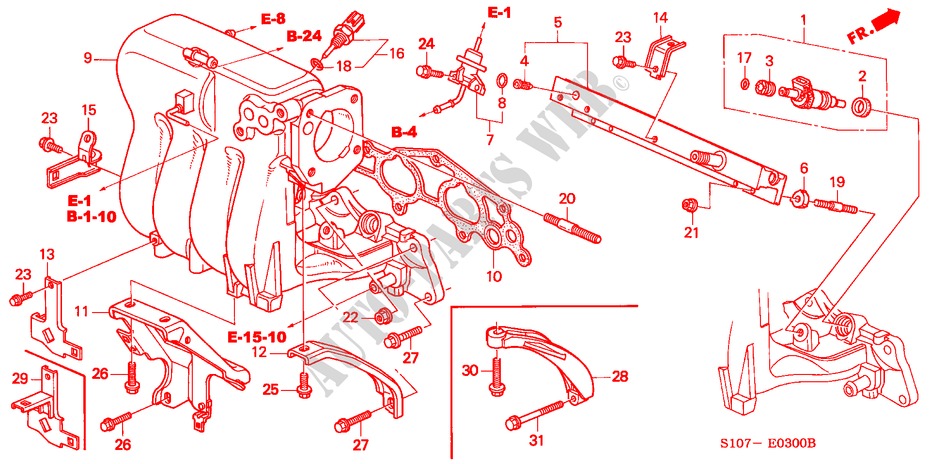 INTAKE MANIFOLD ( '98) for Honda CR-V RVI 5 Doors 5 speed manual 1998