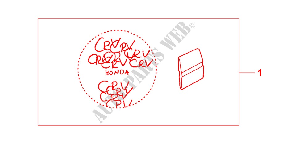 MULTI 'CR V' DECAL RED/GREY WHEEL COVER for Honda CR-V RVSI 5 Doors 4 speed automatic 2000